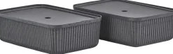Opbevaringsboks Pulp 48 x 32 cm 2 stk. Black