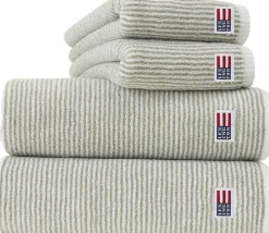 Original Towel White/Vintage Green Striped