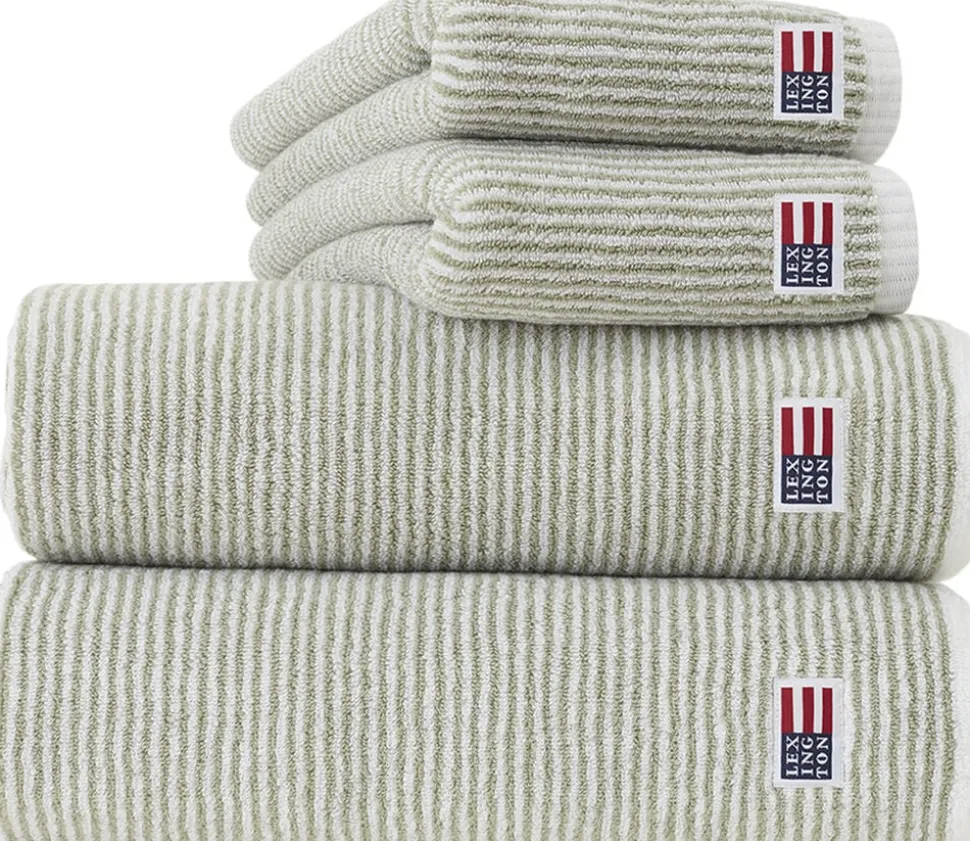 Original Towel White/Vintage Green Striped