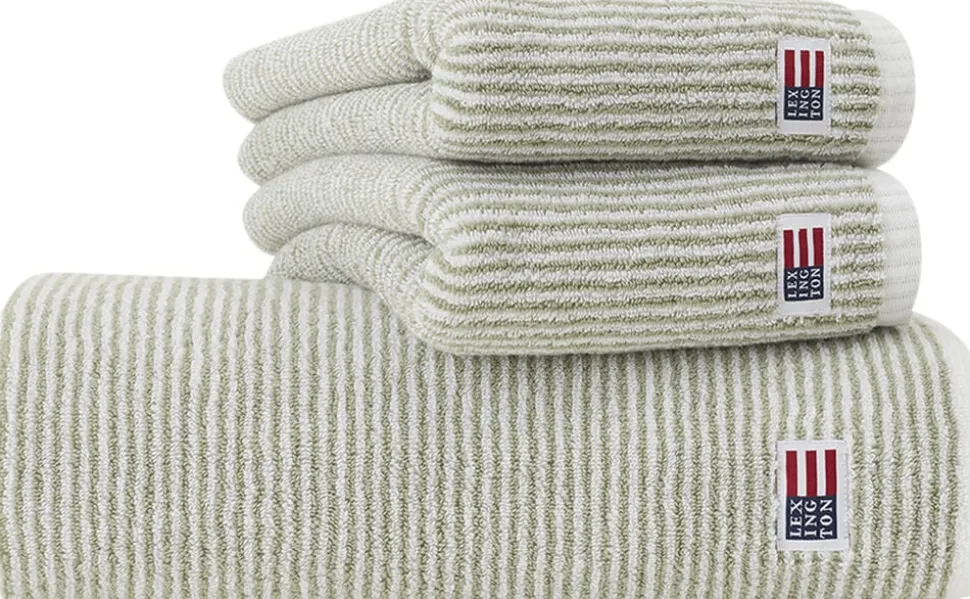 Original Towel White/Vintage Green Striped
