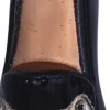Ornament glass black gold loafer H10cm