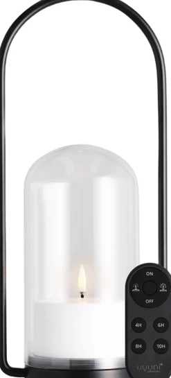 Outdoor Lantern set with glass dome, handle, candle 84005, r