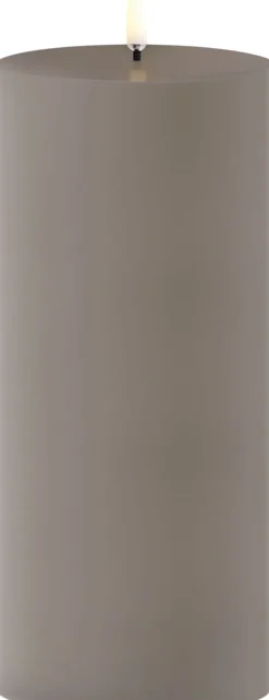 Outdoor LED pillar candle, Sandstone, 8,4x20 cm