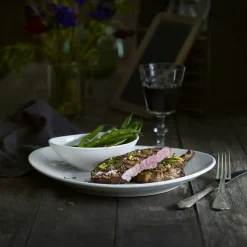 Oval steaktallerken stor