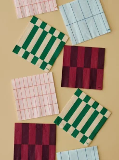 Pattern Napkins-Set of 20 Cocktail-Bordeaux and wine