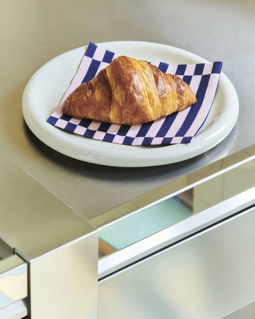 Pattern Napkins-Set of 20 Dinner-Light pink and dark blue pillar strip
