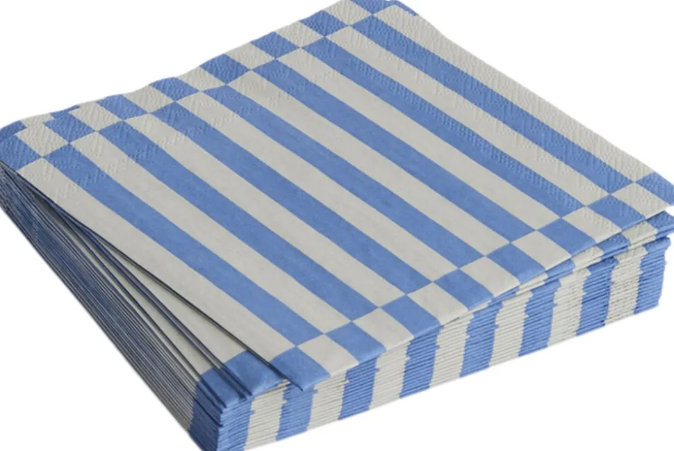 Pattern Napkins-Set of 20 Lunch-Grey and blue pillar stripe