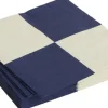 Pattern Napkins-Set of 20 Lunch-Off-white and dark blue L check