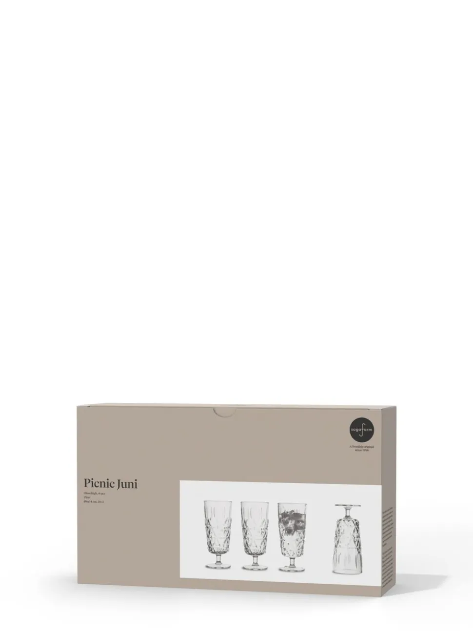 Picnic Juni glass high, 4-pcs (6) Clear