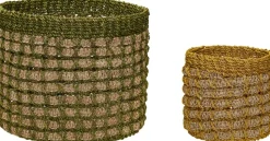 Pine Baskets Natural/Multicolour set of 2