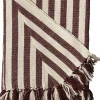 Plaid, Stribet-Maroon/Natur, 130x180 cm