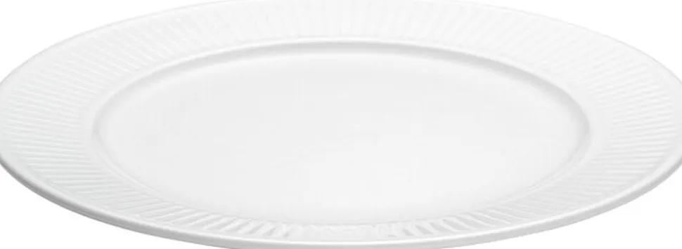 Plissé tallerken flad, hvid Ø24cm