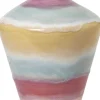 Poppery Vase med æble H32 cm pink/mint/gul