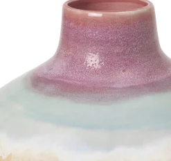 Poppery Vase med æble H32 cm pink/mint/gul