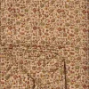 Quilt brun m/røde, orange og grå blomsterranker