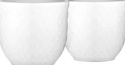 Rhombe Æggebæger H4,5 hvid porcelæn 2 stk.