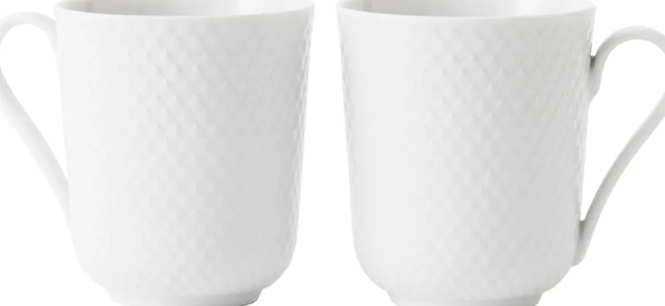 Rhombe mug 33cl, white 2 stk.
