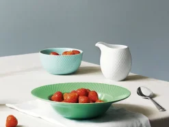 Rhombe Skål Ø13 cm aqua porcelæn