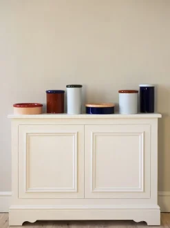 ROD Pot ceramic H175 x Ø153 Dark blue/Terracotta