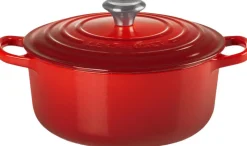 Rund 20 cm Støbejerngryde Cerise