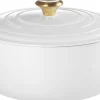 Rund støbejernsgryde 6,7L White