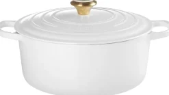 Rund støbejernsgryde 6,7L White