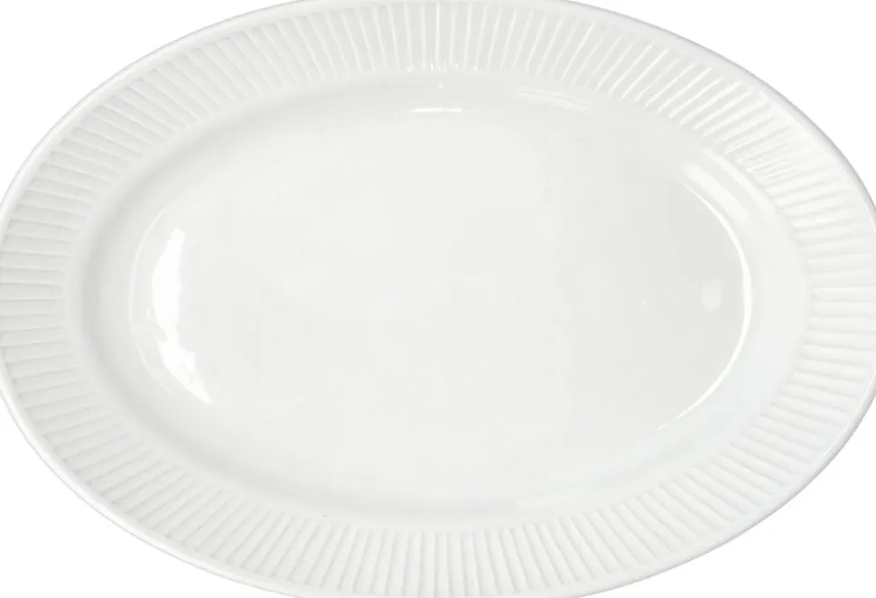 Serveringsfad Plissé 28 x 19 cm Hvid
