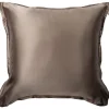 Silke pudebetræk med lynlås, 100 % morbærsilke, 60x63 cm, mørk beige