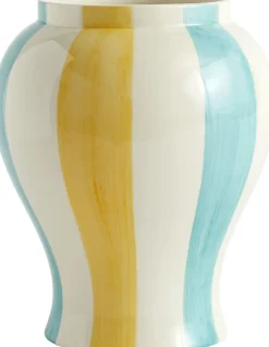 Sobremesa Stripe Vase-Large-Green a