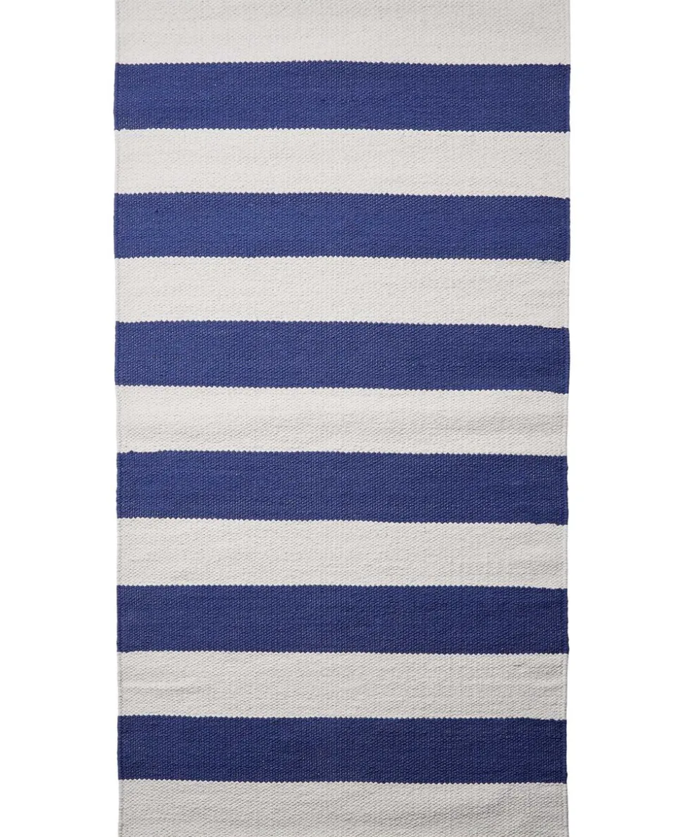 stripe/blå-hvid, tæppe
