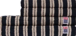 Striped Terry Towel Blackish Navy/Lt Beige