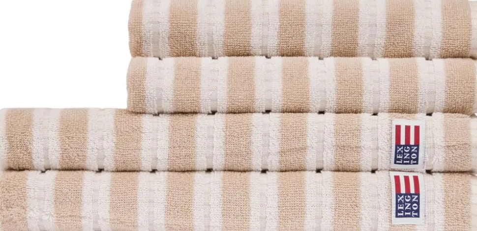 Striped Terry Towel Lt Beige/Off White