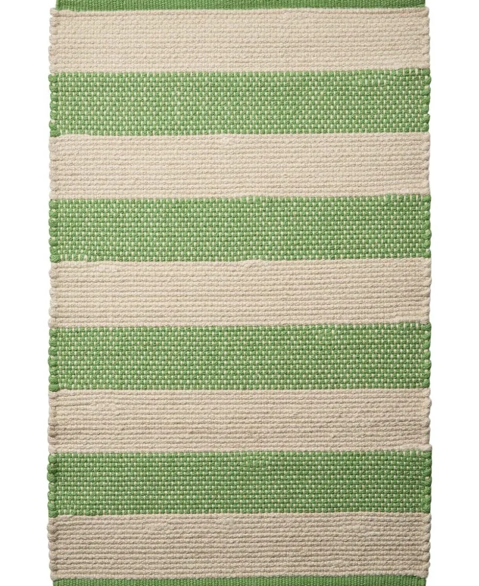 stripe/natur-grøn, tæppe
