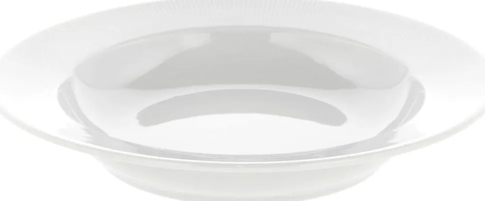 Tallerken dyb med fane Eventail 22 cm Hvid
