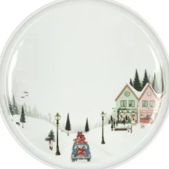 Tallerken flad lige kant Vinter 20 cm Hvid Ovnfast porcelæn