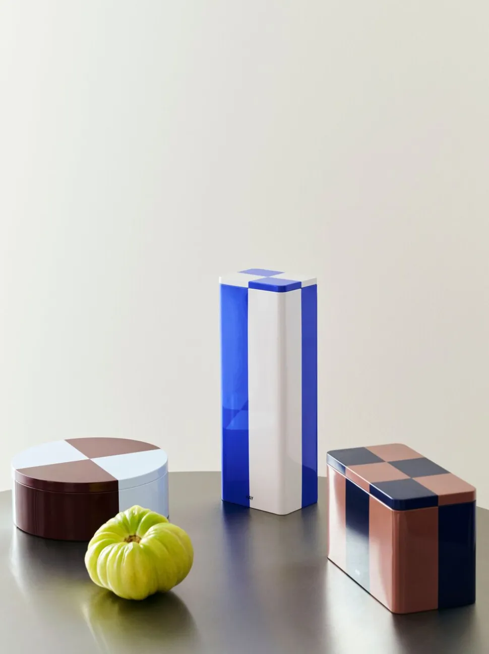 Tin Container-Slim-Blue and off-white