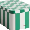 Tin Container-Small-Green and off-white