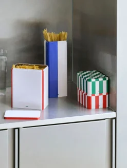 Tin Container-Small-Red and off-white
