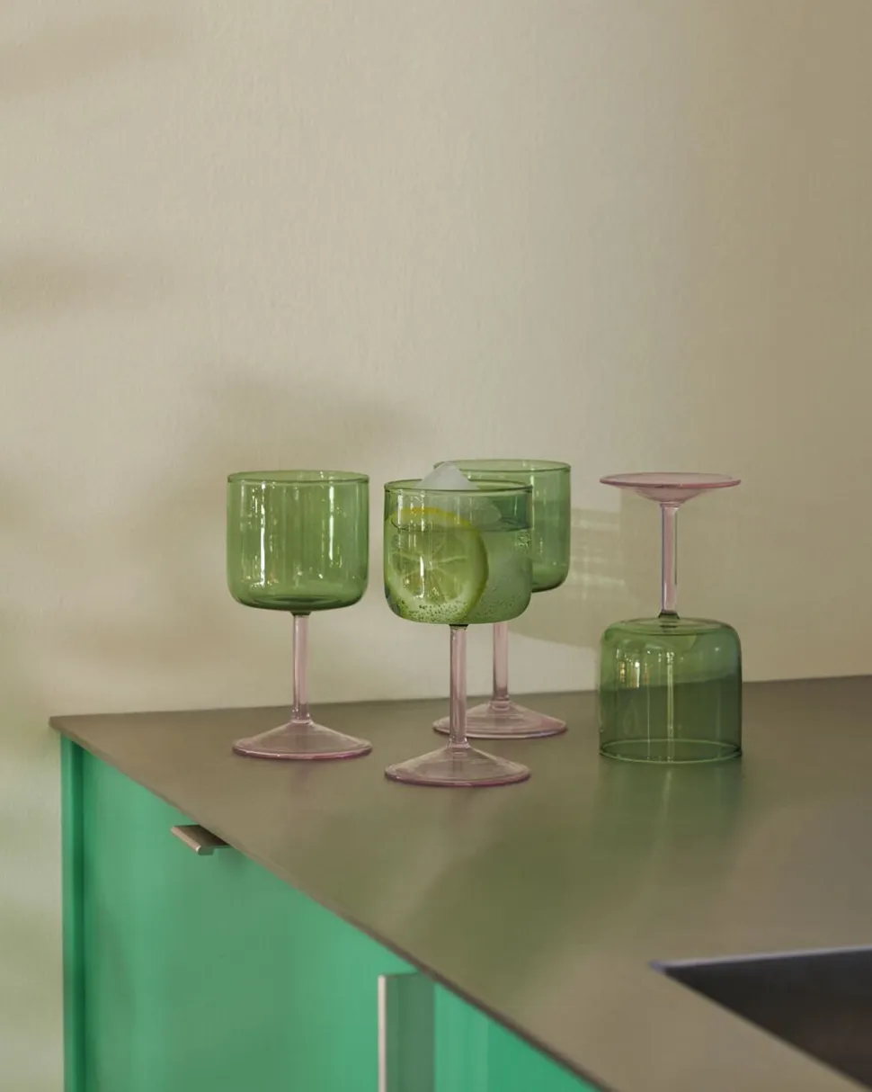 Tint Wine Glass-Set of 2-Green and
