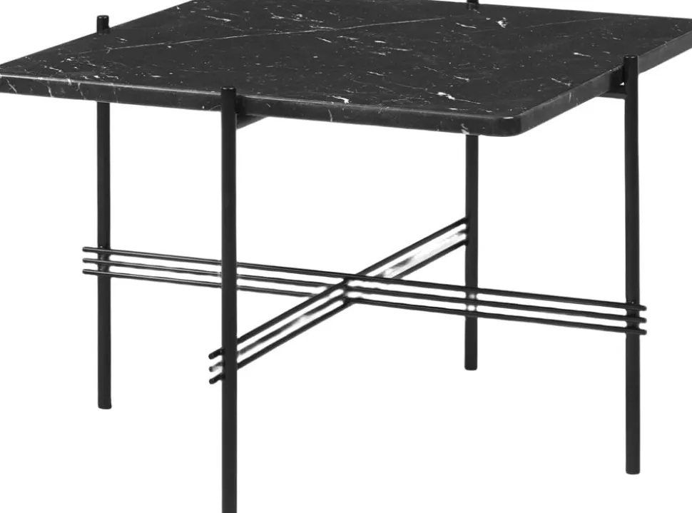 TS Coffee Table, 55x55, Black base Black Marquina Marble