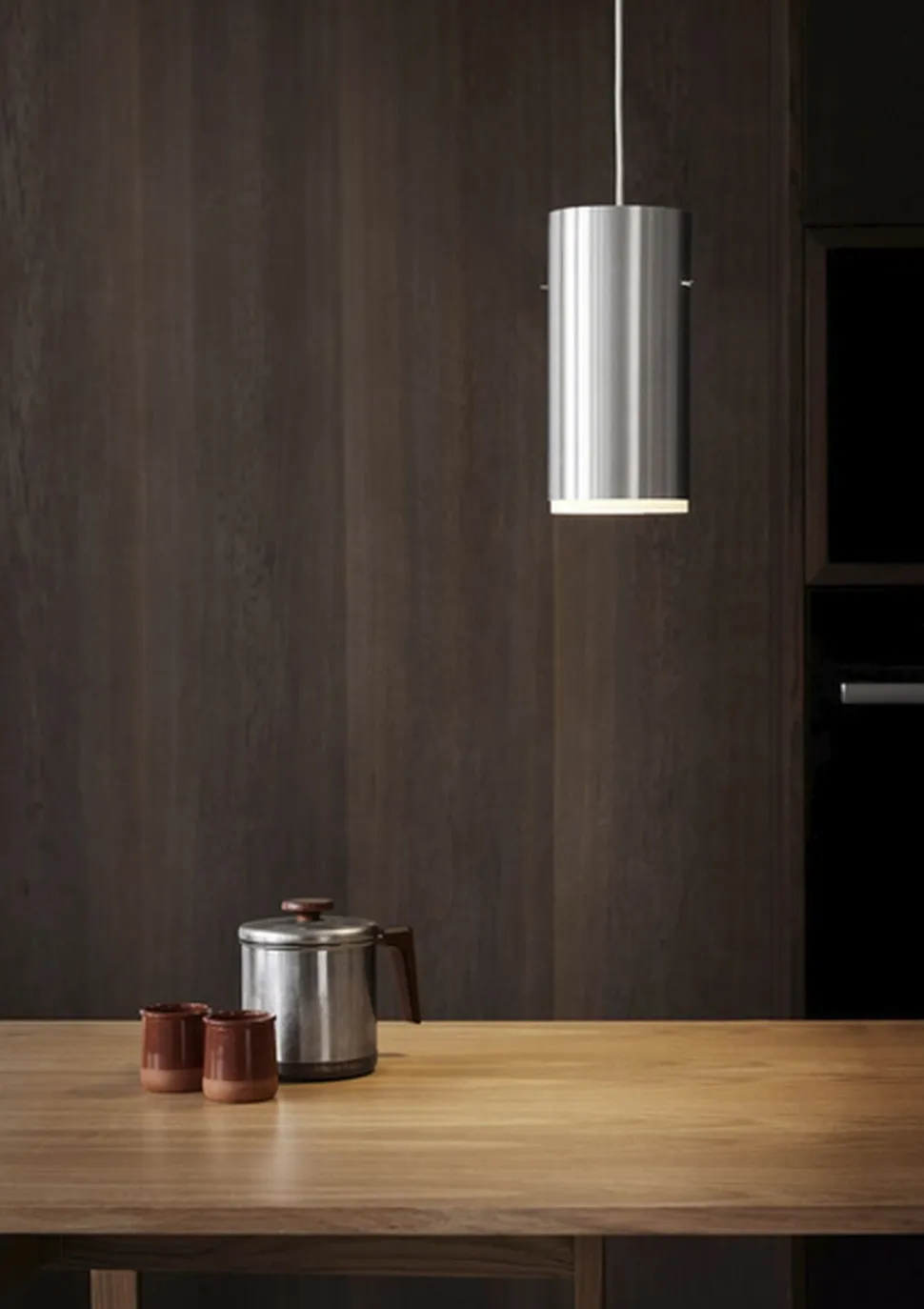 Tube Pendant, Brushed Aluminium, Large