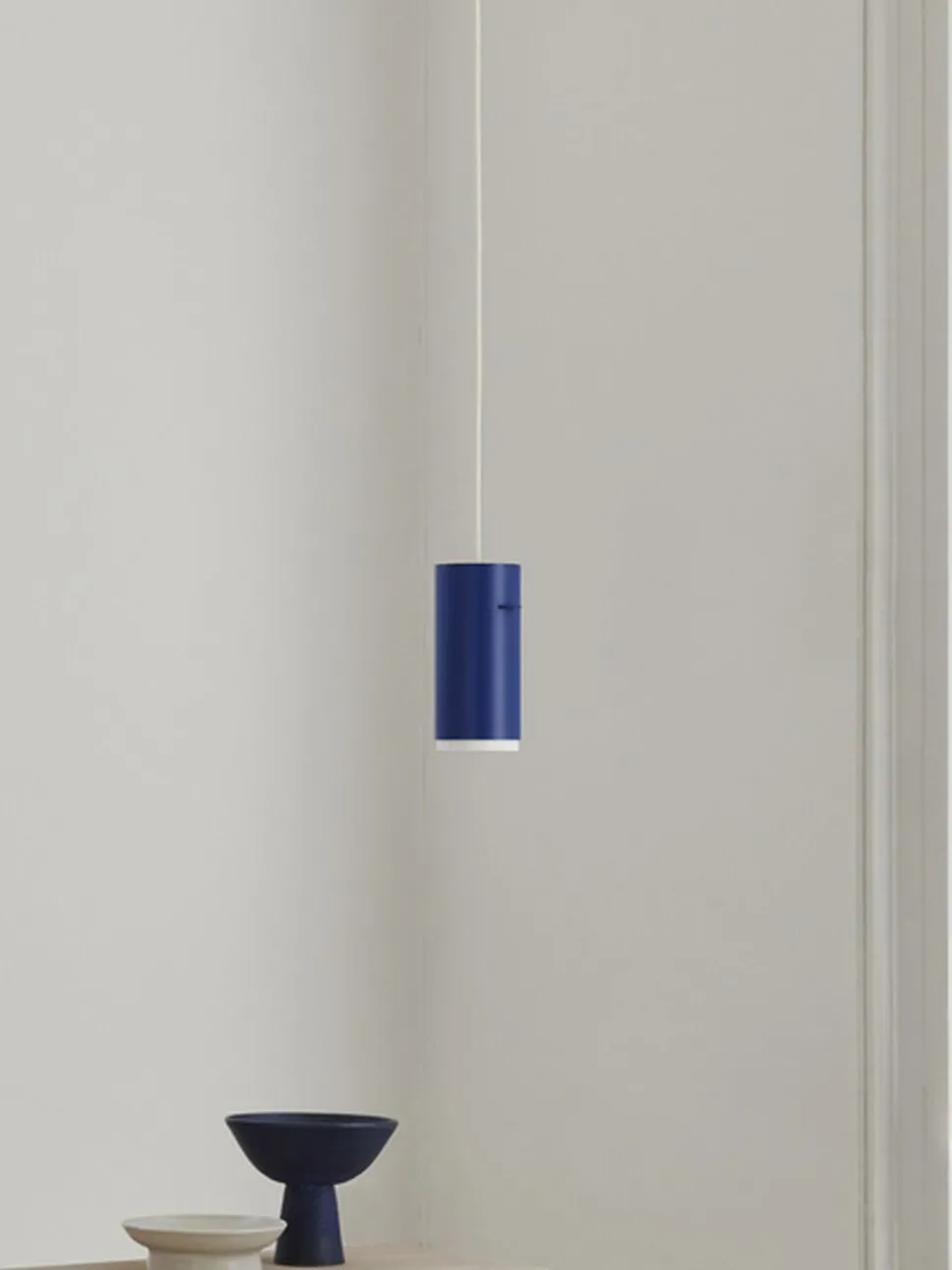 Tube Pendant, Deep Blue, Small