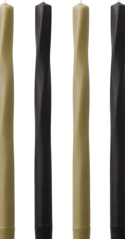 Twist Tapered Candle, H30, Neutral,