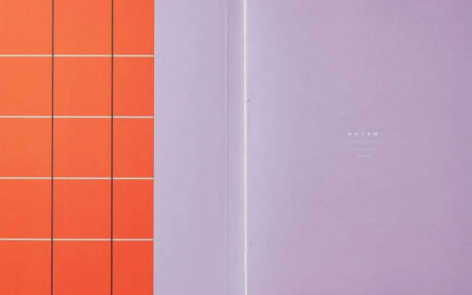 UMA Flat Lay Notebook - Large, Orange check