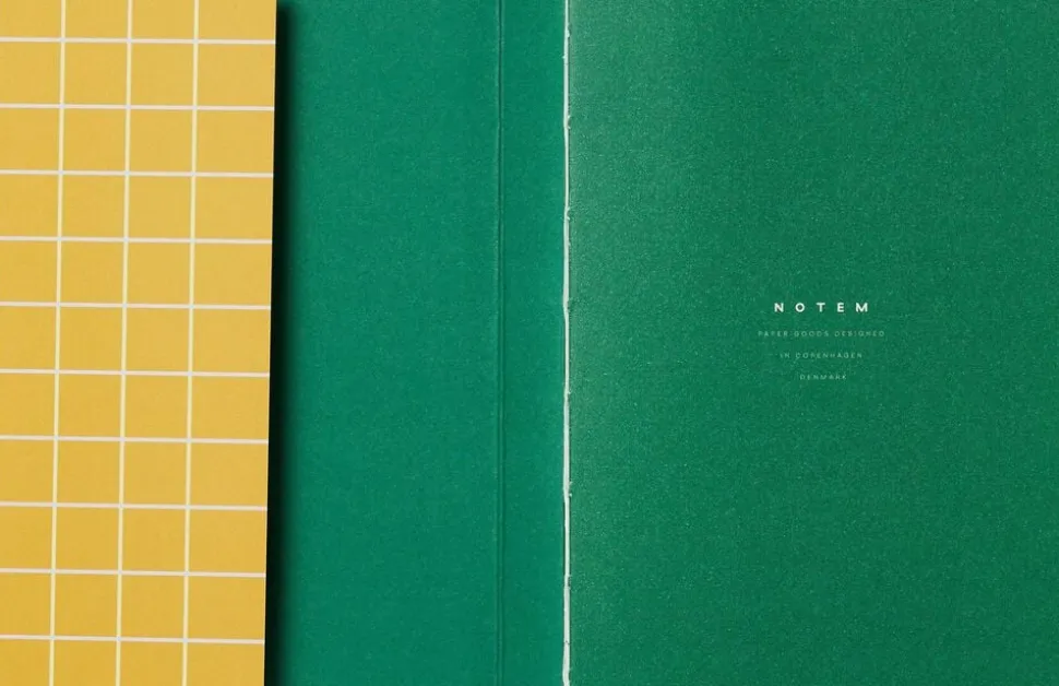 UMA Flat Lay Notebook - Small, Ochre check