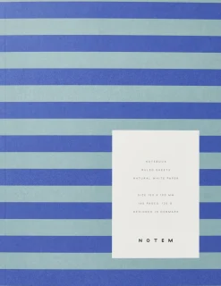 UMA Notebook, Flat-Lay - Medium, Blue Stripe