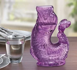 Vandkaraffel fisk, lilla, glas, NEMO