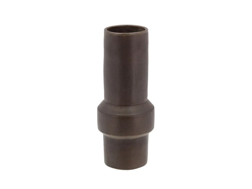 Vase Rost 12x30cm Mørk brun Stentøj