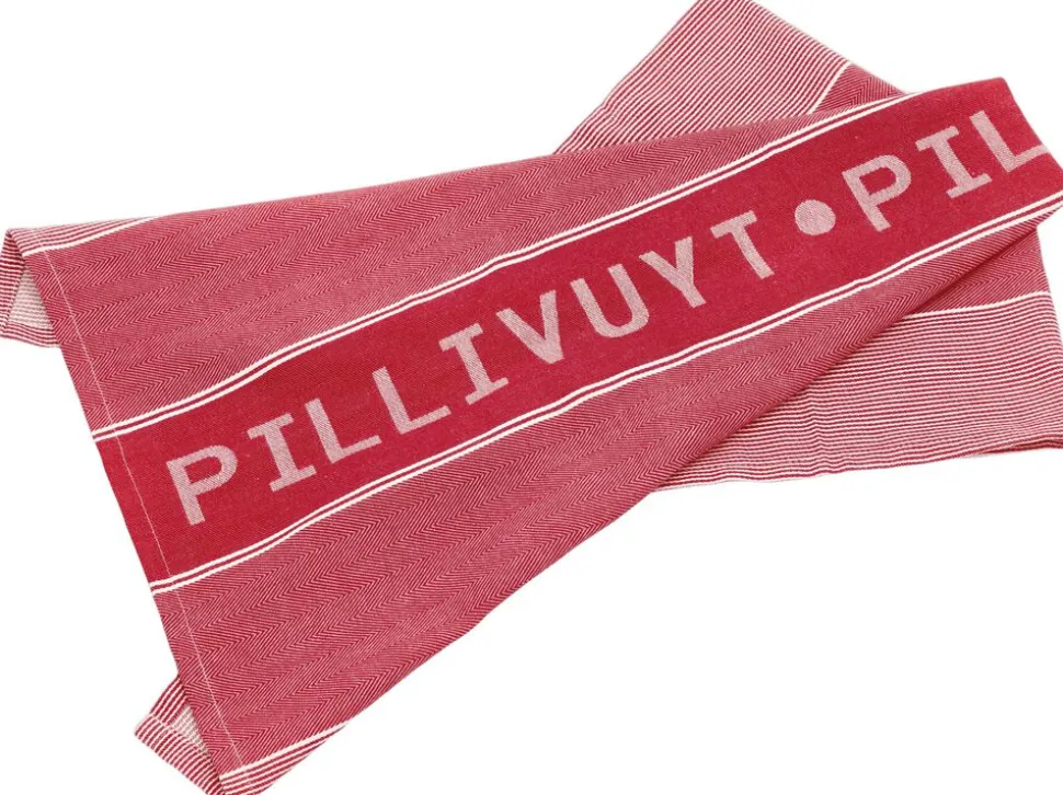 Viskestykke Pillivuyt 80 x 50 cm Hvid/Rød