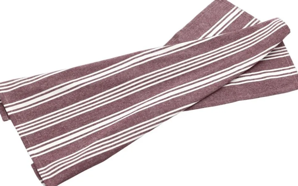Viskestykke recycle Eco Stripe 70 x 50 cm Rumba red